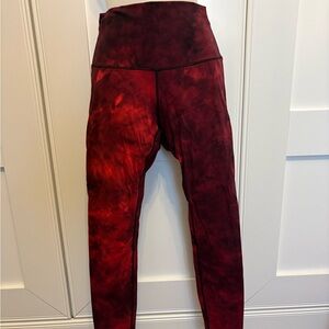 Red and Black Tie-Dye Leggings